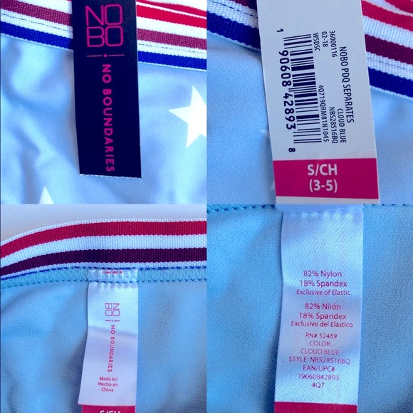 NEW NOBO Swim Bikini Bottom Stars Small Blue Women’s - Picture 4 of 11